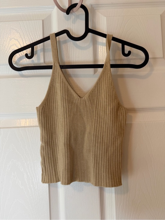 Reformation Tops - Reformation Ribbed V-Neck Tank Top — Tan